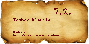 Tombor Klaudia névjegykártya
