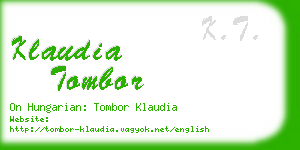 klaudia tombor business card